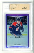Jake Kryski 2015-16 Leaf Metal Hockey Pre-Production Proof Prismatic Purple #1/1