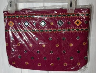 Mujeres Rosa Bolso de Mano Banjara Tradicional Bolso de Hombro Bolso de Mano Algodón de la India Foto 1 de 4