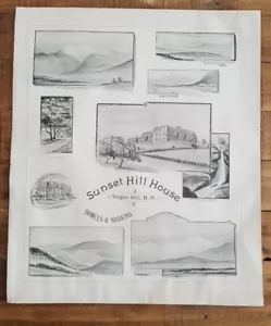 Antique Engraving- SUNSET HILL HOUSE, SUGAR Hill, N.HAMPSHIRE - 1892 ATLAS - Picture 1 of 6