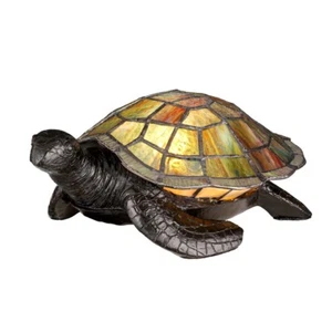 Dekoleuchte LED Tischlampe Tierlampe Schildkröte Tiffany-Glas Vintage-Bronze G9 - Bild 1 von 2