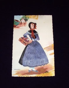 Vintage Collectible Danish Post Card - Embroidered and Unused - Picture 1 of 4