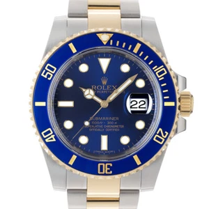 ROLEX Submariner Date 116613LB Sunburst Blue Two-tone Warranty 2020 - Picture 1 of 24