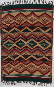 Akzent Überwurf Afghan OACCENT-8E Südwesten Südwesten geometrisches Design 4' x 5'  - Bild 1 von 2