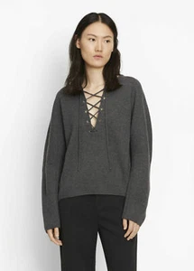 W142 NEU MIT ETIKETT VINCE DAMENPULLOVER VORNE SPITZE WOLLE KASCHMIR GRÖSSE XS, S, M $ 345  - Bild 1 von 2