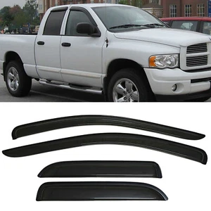 Fit 2002-2009 Ram 1500 2500 Quad Cab Smoke Window Visor Sun Vent Rain Wind Guard - Picture 1 of 10