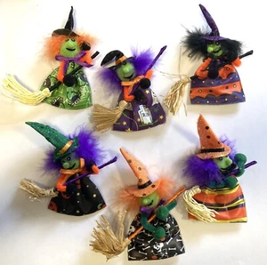 Halloween Witch With Broomstick Brooch Pin Brand Original 90s Witches Vintage - Picture 1 of 9