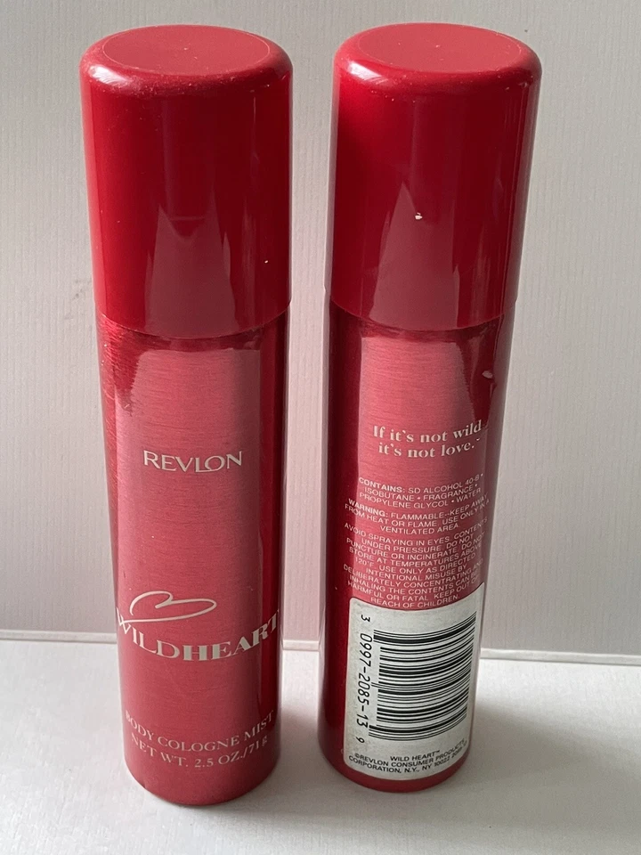 Revlon WildHeart 2 x 2,5 oz spray de colônia corporal lista de leitura novo em folha 2 peças. RARO - Imagem 1 de 1