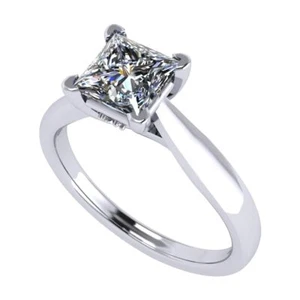 NANA-Princess Cut Solitaire Engagement ring Wedding Ring with Lucita Style - Picture 1 of 24