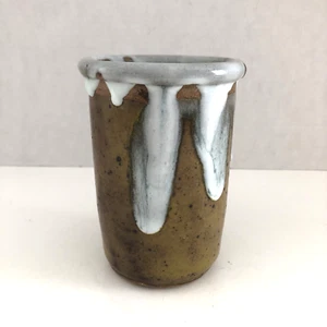 Studio Art Pottery Modern Design - Ceramic - Brown w. Drip Glaze - Picture 1 of 7