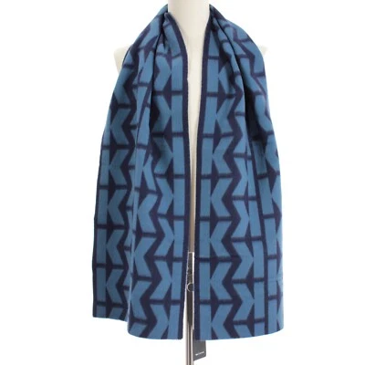 Kiton новый с Ярлыками 100% кашемир графический шарф один размер в синий / темно-синий сделано в Италии - Изображение 1 из 4