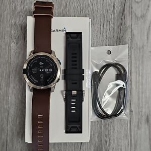 Garmin D2 Mach 1 Aviator Smartwatch with Oxford Brown Leather Band + Extra Band