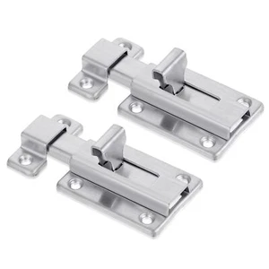 2 Pieces Stainless Steel Latch Sliding 2 inch Door Bolts with Screw Door Lock... - Picture 1 of 7