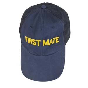 First Mate Blue Baseball Cap Embroidered Mesh Dorfman Pacific Co Hat - Picture 1 of 8