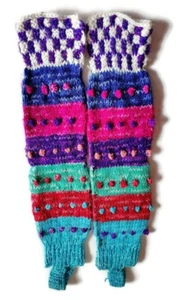 Handmade Wool Knitted Leg Warmers Warm Winter - Picture 1 of 5