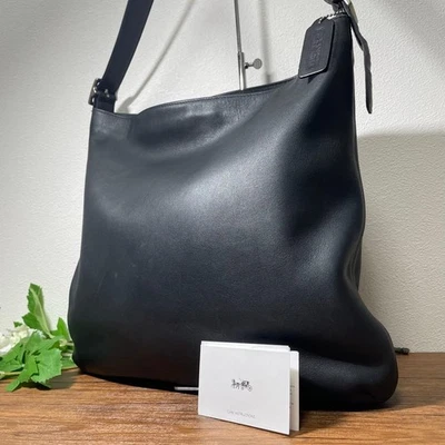 Bolso de Hombro Coach Vintage Cuero Azul Marino Oscuro Usado Jeans Unisex Grande Capacit Foto 1 de 4