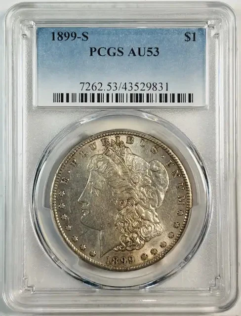 1899 S Morgan Silver Dollar PCGS AU-53 - Image 1 of 2