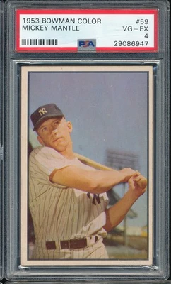 Bowman Color Mickey Mantle #59 1953 PSA 4 - Yankees Foto 1 de 3