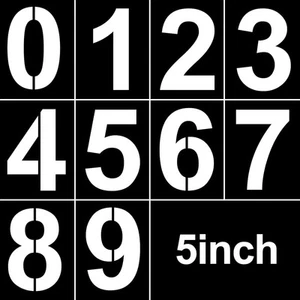5 Inch Plastic Number Stencils - Reusable Digital Painting Templates 5 - Picture 1 of 7