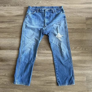 Pantalones de mezclilla Wrangler de pierna recta azul para hombre 36X30 - Imagen 1 de 16
