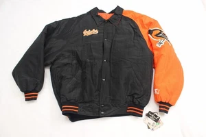 Vintage Starter Diamond Collection Herren XXL schwarz und orange Orioles Knopf Jacke - Bild 1 von 16