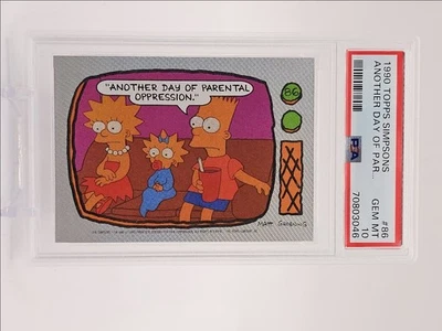 "OTRO DÍA DE OPRESIÓN PARENTAL." Topps Simpsons 1990 PSA 10 Q2011 Foto 1 de 2