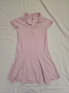 LANDS END 2 Pink School Uniform Adaptive Short Sleeve Mesh Polo Dresses Girls 8- - Picture 1 of 4