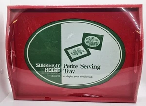 Brandneu Sudberry House Zierlich Oval Holz Serviertablett Handarbeit Display ROT - Bild 1 von 5