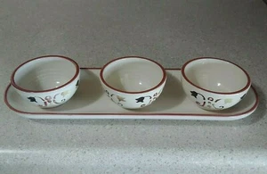 CLEARANCE Vincenza Artimino Condiment Bowls and Tray 14" MINT - Picture 1 of 6