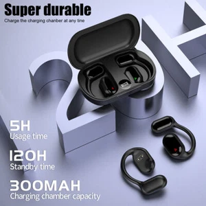 Bone Conduction Headphones Bluetooth 5.3 Wireless Outdoor Earbuds Sport Headset - Picture 1 of 18