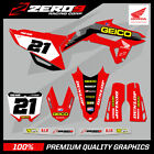 Niestandardowy zestaw graficzny MX: HONDA CRF Motocross Graphics 125-450 / GEICO SKEW BLK