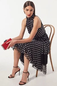 New AUTH Carolina Herrera Polka Dot Halter-neck Dress, Size 6 - Picture 1 of 12
