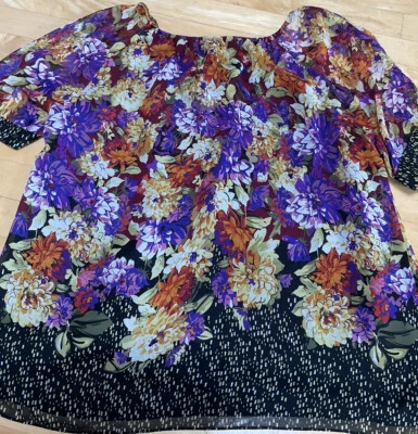 Blusa THEORY manga corta seda flor talla M Foto 1 de 4