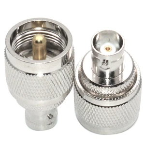 BNC Female to UHF Male Coax Cable Connector Easy to install For PL-259 Converter - Zdjęcie 1 z 14