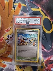 Pokémon TCG PSA 8 2011 Tropical Beach BW28 Praia Tropical Portuguese - Picture 1 of 7