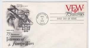 TurtlesTradingPost- VFW 75th Anniversary 1974- #1525- FDC Artcraft- Hand Cancel - Picture 1 of 1