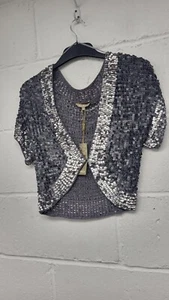 Boutique M&Co Grey/Silver Sequin Bolero Size 12 BNWT. PWM - Picture 1 of 7