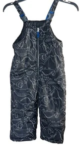 Carters 3T Boys Dinosaur Snowsuit Set Full Zip Jacket Hood Bib Adjustable Pants - Picture 1 of 7