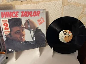 RARE DOUBLE LP 100% ROCK VINCE TAYLOR THE BLACK LEATHER REBEL 1972 FRANCE - Picture 1 of 4
