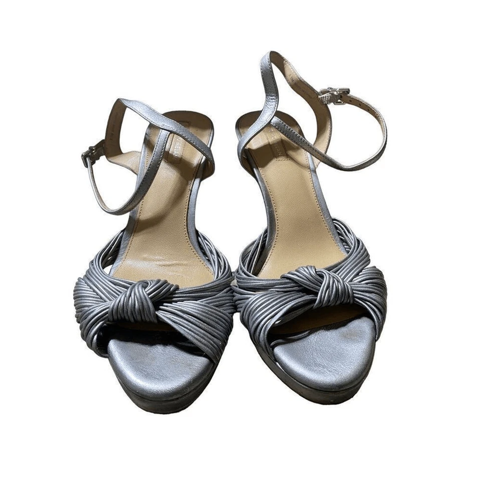 Женские серебряные туфли на каблуках с ремешками Antonio Melani Stilleto 4 дюйма 8,5 - Изображение 1 из 4