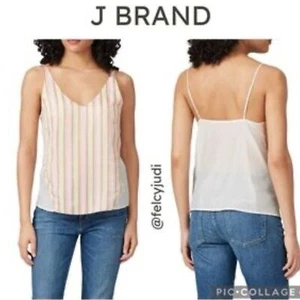 RTR J Brand Silk Blend Multicolor Striped Tank Top Sz M - Picture 1 of 12