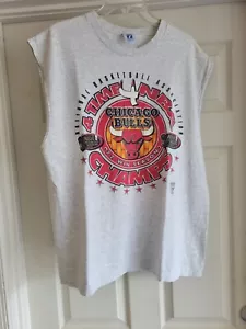 Vintage 1996 Chicago Bulls 4 Time NBA Champs Logo 7 USA Sleeveless T-Shirt sz XL - Picture 1 of 6