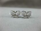 1.00 ct Lab Created Diamond Womens Butterfly Stud Earring 14k White Gold Plated 
