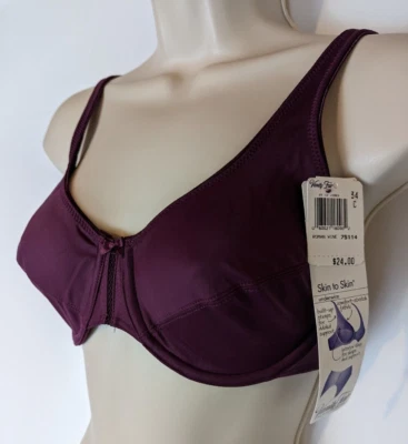 Sujetador Vanity Fair Skin to Skin de colección vino/ciruela 34C con aros #75114 34C nuevo con etiquetas Foto 1 de 4