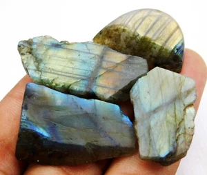 100.70Ct Natural Labradorite Cabochon – Mixed Shapes with Golden Blue Flash Gems - Picture 1 of 7