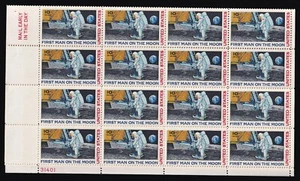 Scott #c76 First Man on the Moon Airmail Sheet of 32 Stamps - MNH Folded - Picture 1 of 2