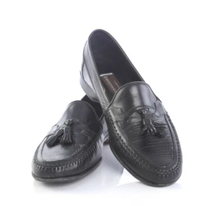 Johnston Murphy schwarz Leder Quaste Halbschuhe elegante Schuhe Herren 10 M Italien - Bild 1 von 7
