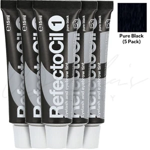 REFECTOCIL Eyebrow & Eyelash Tint Dye Gel Henna 15ml - PURE BLACK *5 PACK* - Picture 1 of 5