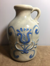 Vintage Inarco Pottery Medium Jug Vase with Blue Design - 7"
