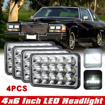 Faros LED Hi-Lo de 4x6"" con DRL para Cadillac Fleetwood DeVille 1975-1986 4 un. Foto 1 de 4