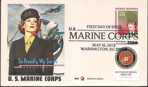 Marines- 250th Anniversary- FDC on women's Marine Post card-- McIntosh Cachets - Picture 1 of 1